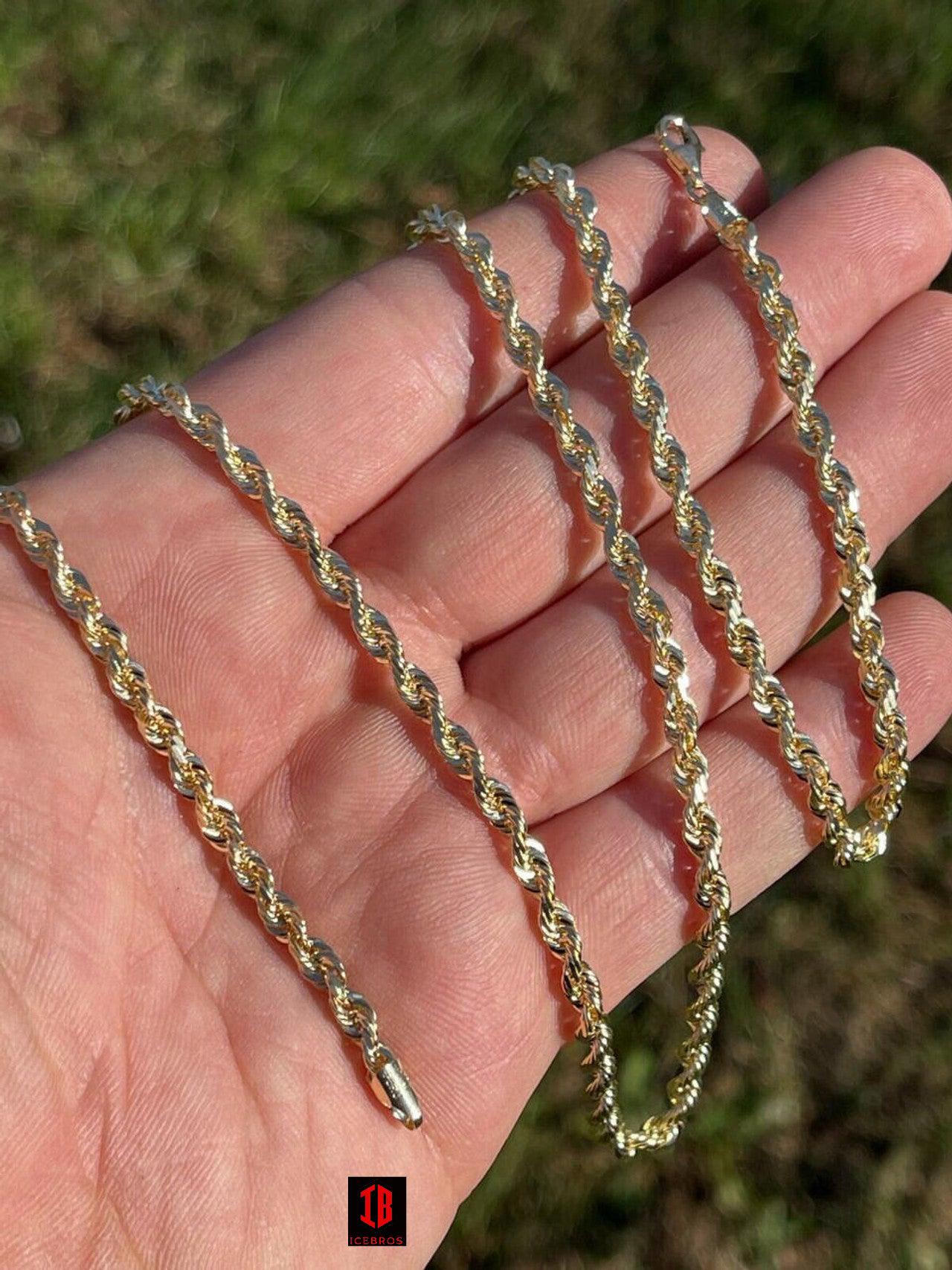 10k Men's Women's Solid Yellow Gold ITALIAN Rope Chain Necklace 1.5mm-6mm