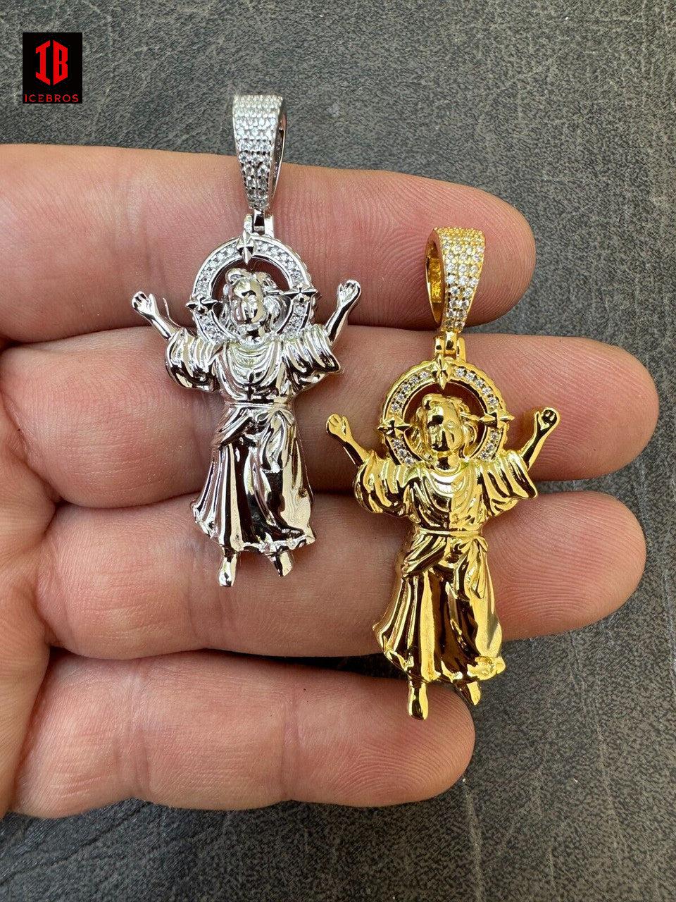 MOISSANITE Iced Santo Niño de Atocha Baby Jesus Pendant Necklace Solid 925 Silver