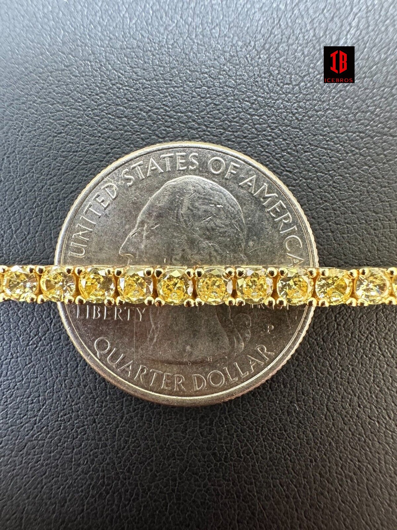 3mm Canary Yellow CZ Tennis Bracelet Vermeil 925 Sterling Silver 14k Gp