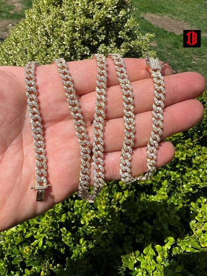 Real Diamond Solid 14k Yellow Gold Iced 6mm Miami Cuban Link Chain Necklace 6-8ct