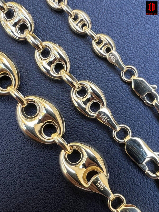 14k HOLLOW Solid Yellow Gold Puffed Mariner Gucci Link Chain 5-9mm Thick 16-24inch Men Ladies