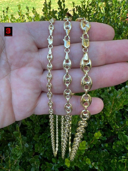 14k HOLLOW Solid Yellow Gold Puffed Mariner Gucci Link Chain 5-9mm Thick 16-24" Men Ladies