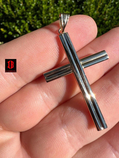 14kt Yellow Gold Plain Cross Crucifix Pendant Necklace Mens Ladies Unisex