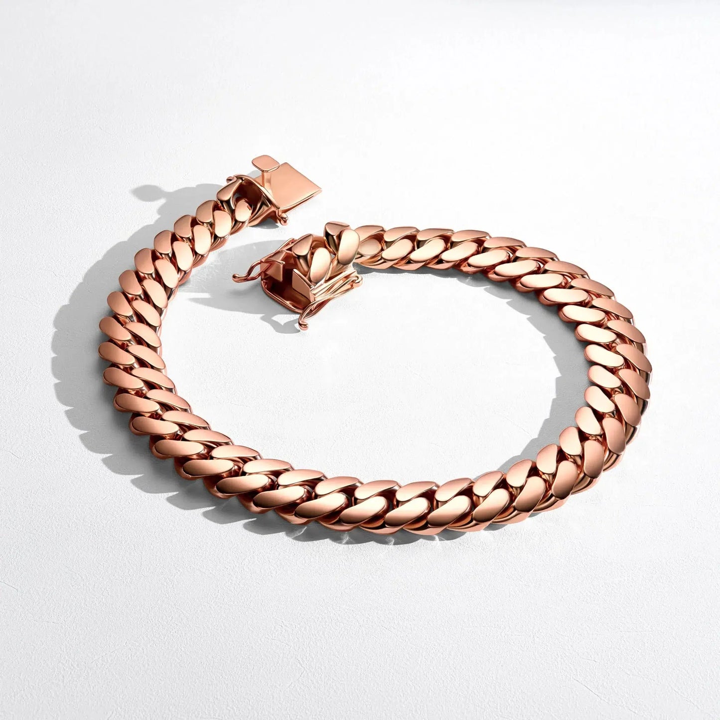 Rose Gold Handmade Tight Link Miami Cuban Chains In 999 Silver - MADE TO ORDER In 1-2 Weeks