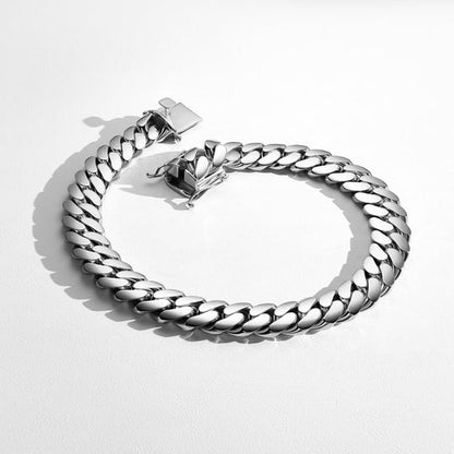 White Gold Rhodium Handmade Tight Link Miami Cuban Chains In 999 Silver - MADE TO ORDER In 1-2 Weeks