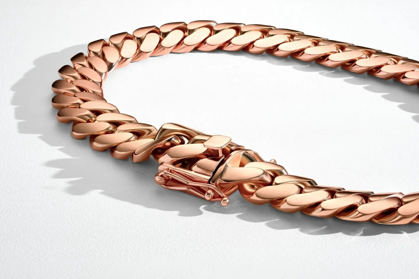 Rose Gold Handmade Tight Link Miami Cuban Chains In 999 Silver - MADE TO ORDER In 1-2 Weeks