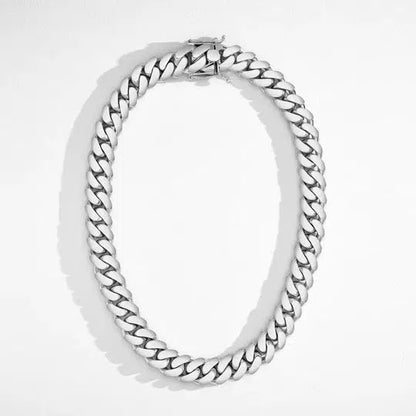 White Gold Rhodium Handmade Tight Link Miami Cuban Chains In 999 Silver - MADE TO ORDER In 1-2 Weeks