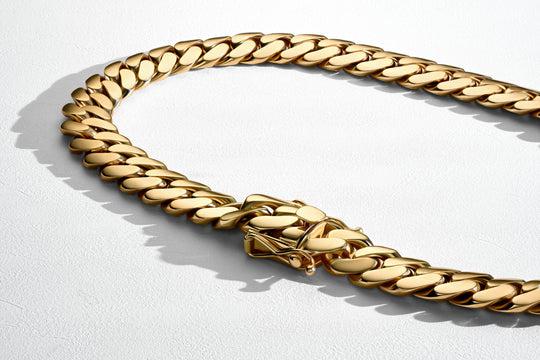 14K Gold Handmade Tight Link Miami Cuban Chains In 999 Silver - MADE TO ORDER In 1-2 Weeks