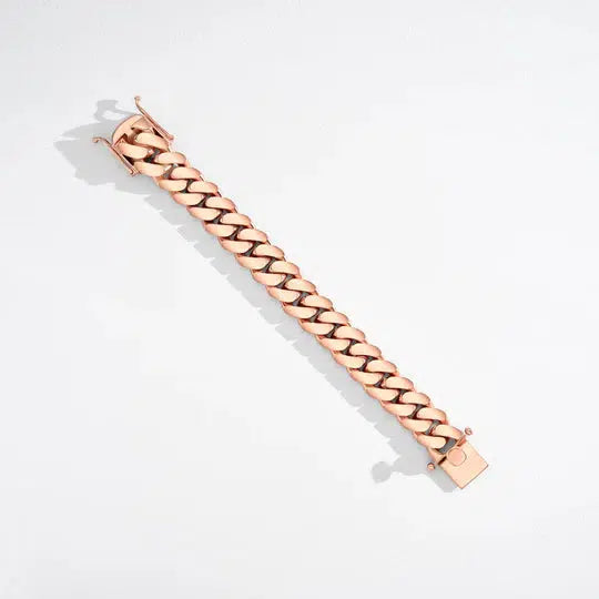 ROSE GOLD Handmade Tight Link Miami Cuban Bracelets In 999 Silver - MADE TO ORDER In 1-2 Weeks