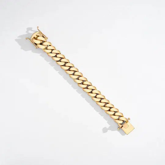 14K Gold Handmade Tight Link Miami Cuban Bracelets In 999 Silver - MADE TO ORDER In 1-2 Weeks