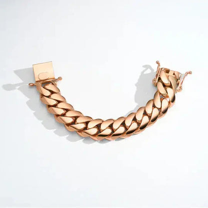 ROSE GOLD Handmade Tight Link Miami Cuban Bracelets In 999 Silver - MADE TO ORDER In 1-2 Weeks