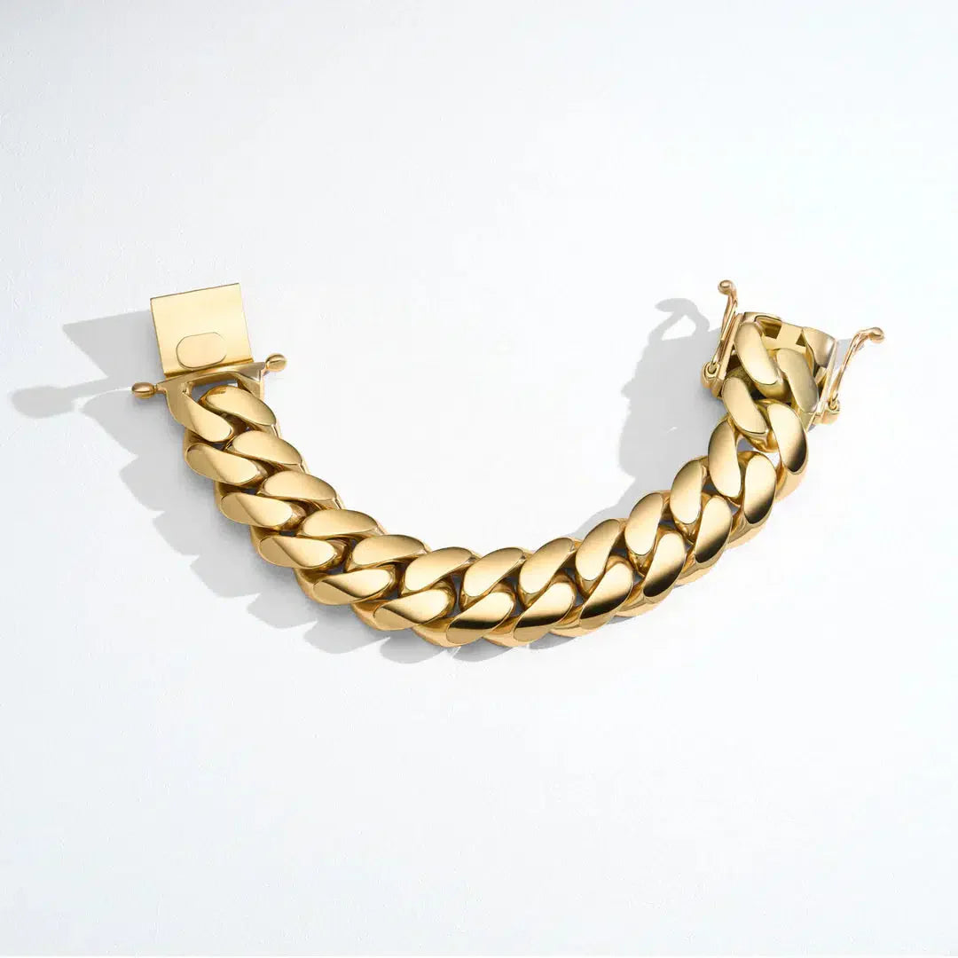 14K Gold Handmade Tight Link Miami Cuban Bracelets In 999 Silver - MADE TO ORDER In 1-2 Weeks