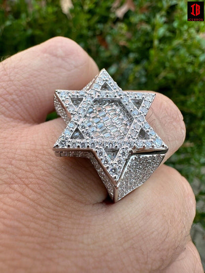 4.3 Carat Moissanite Baguette Diamond Star Of David RIngs