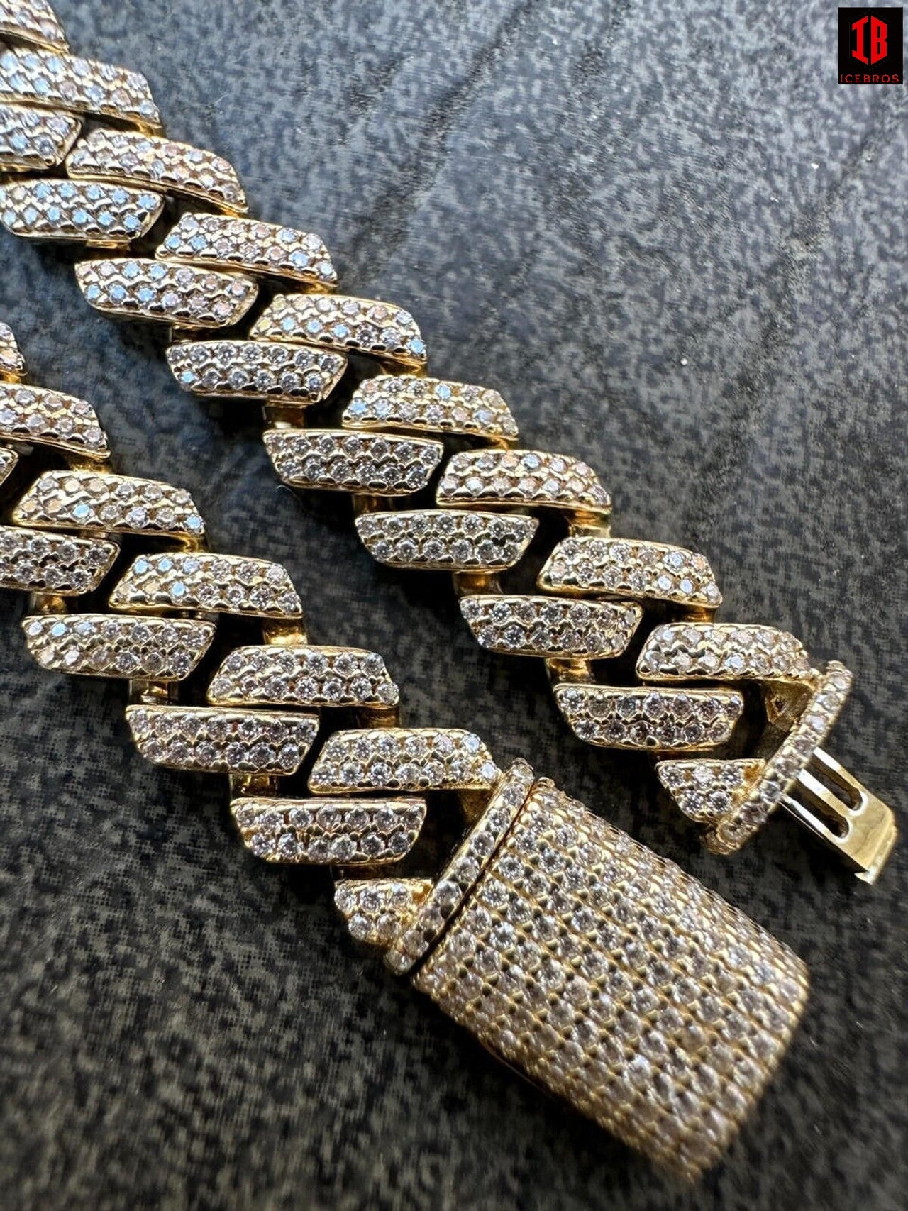 8mm Solid 14k Gold MOISSANITE Real Miami Cuban Link Prong Iced Hip Hop Bracelet