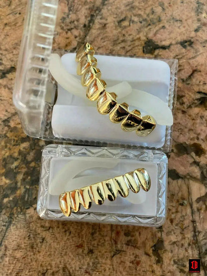 10K 14K OVER  Fine 925 Sterling Silver Custom GRILLZ Teeth Top Bottom Hip Hop Mouth