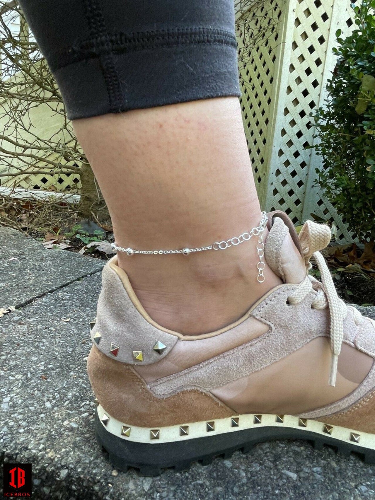 Beaded Ankle Bracelet Anklet 14k Gold Vermeil 925 Silver 8inch-11.5inch Girls Ladies