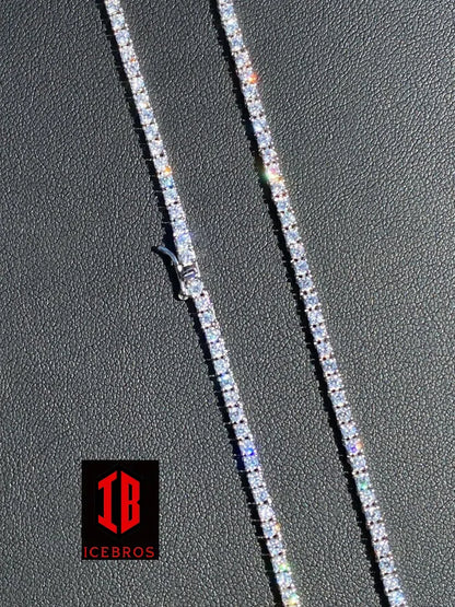 white gold micro tennis chain necklace