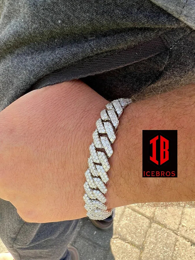 White Gold Miami Prong Cuban Bracelet