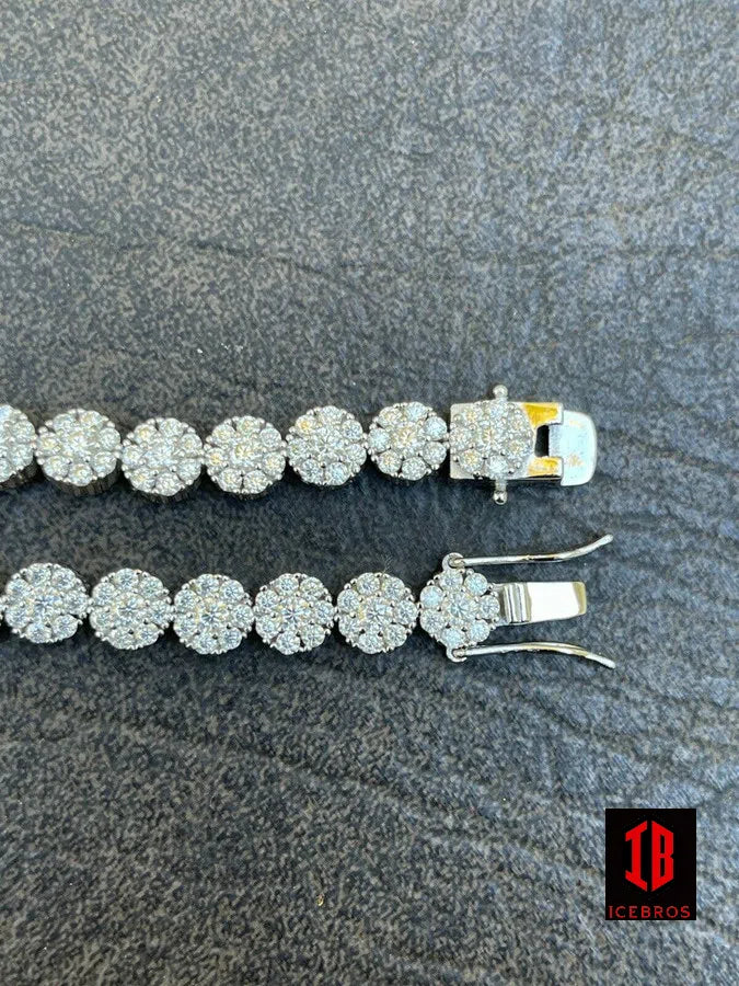 7mm White Gold Moissanite Diamond Tennis Bracelet 