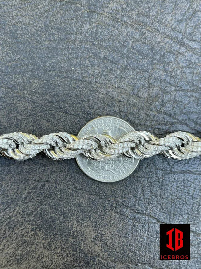 White Gold  Moissanite Diamond Rope Chain Bracelet