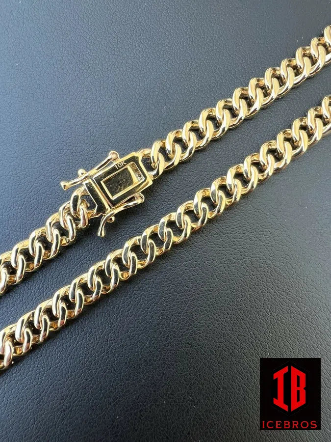 Real Solid 10k Gold Iced MOISSANITE 6mm Miami Cuban Chain