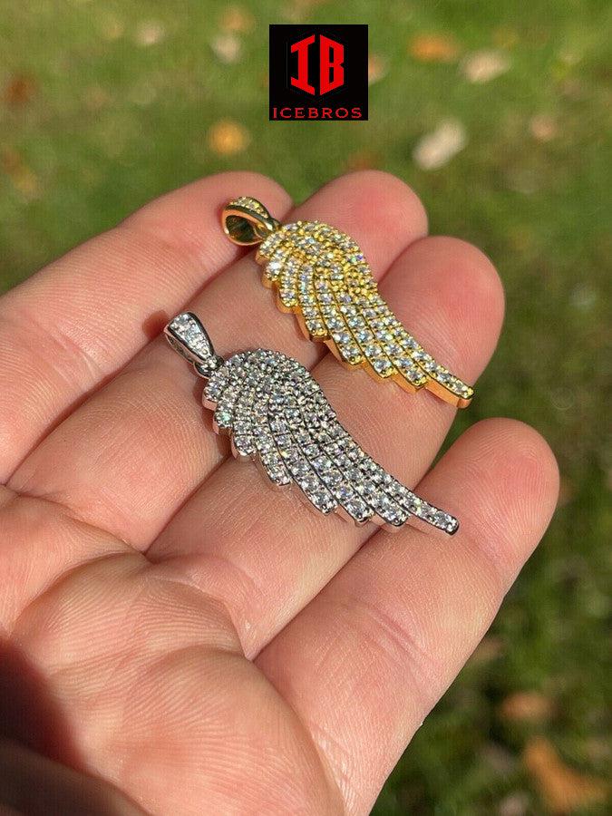 Iced Hip Hop Angel Wing Pendant 925 Sterling Silver MOISSANITE Passes Diamond Test