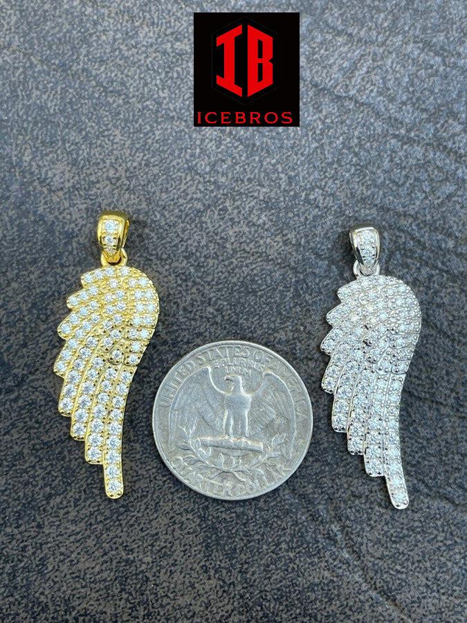 Iced Hip Hop Angel Wing Pendant 925 Sterling Silver MOISSANITE Passes Diamond Test