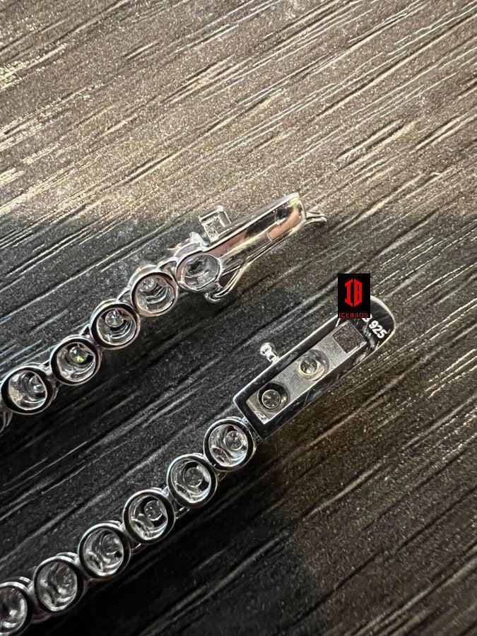 3mm MOISSANITE Illusion Setting Tennis Chain 925 Sterling Silver Passes Diamond Tester