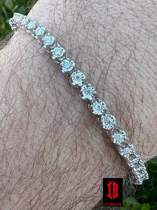 MOISSANITE TENNIS BRACELET, 925 Silver Illusion Miracle Design, Gift for Any Occasion, Charm Bracelet for Women Men, Unisex Wedding Bracelet