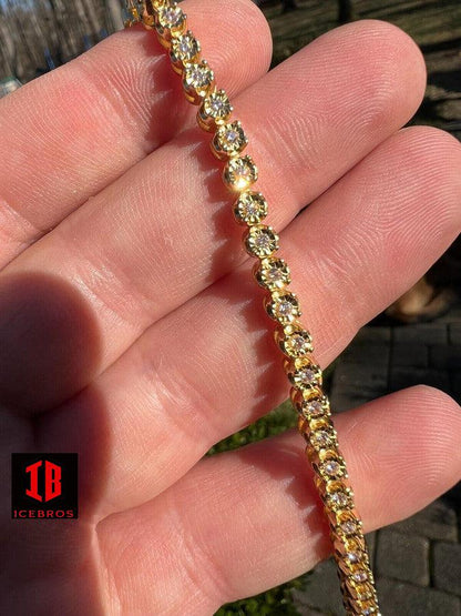 MOISSANITE TENNIS BRACELET, 925 Silver Illusion Miracle Design, Gift for Any Occasion, Charm Bracelet for Women Men, Unisex Wedding Bracelet