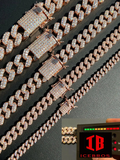 Close view of Rose Gold  Curb Cuban link Chain with size options