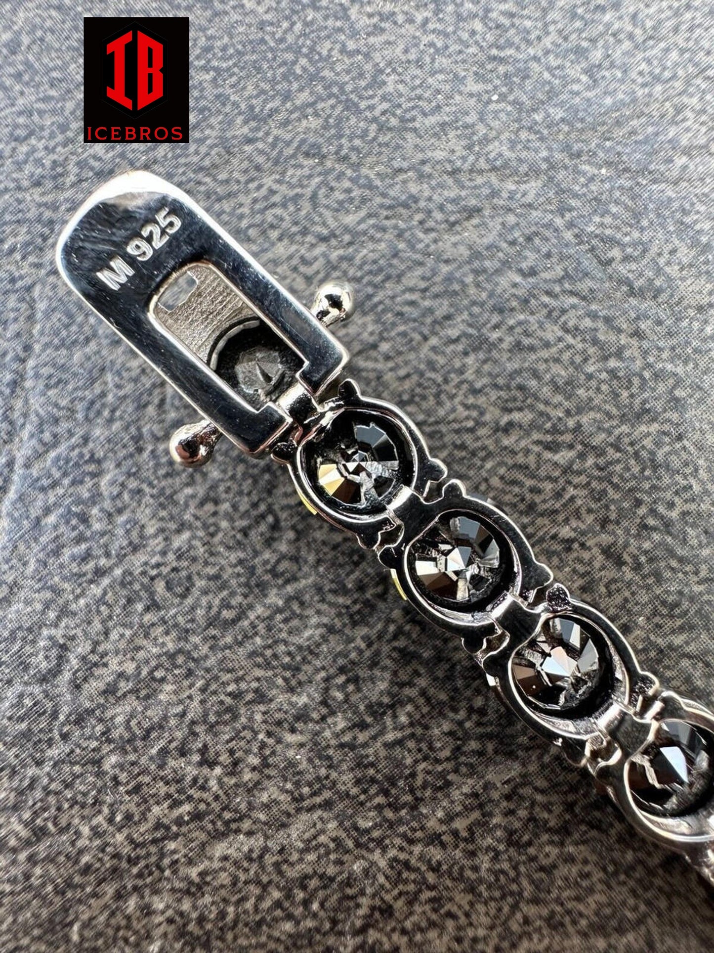 Black MOISSANITE 7mm Tennis Bracelet Oxidized Black Rhodium Over 925 Sterling Silver