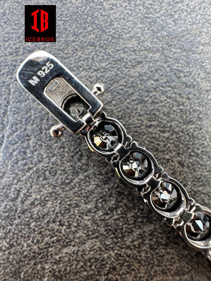 Black MOISSANITE 7mm Tennis Bracelet Oxidized Black Rhodium Over 925 Sterling Silver