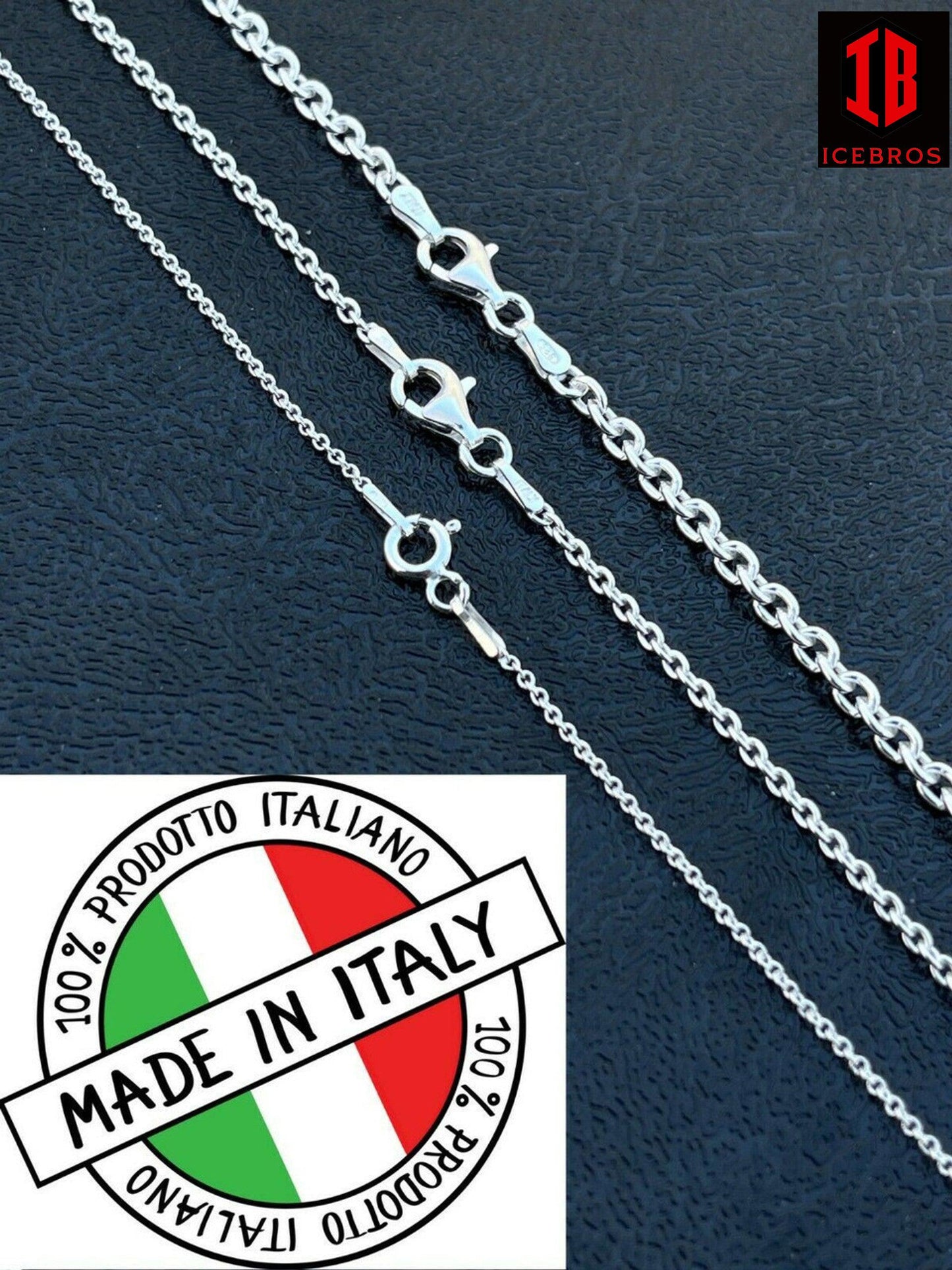 Real Solid 925 Sterling Silver Anchor Cable Chain Rolo Necklace ITALY (1mm-3mm)