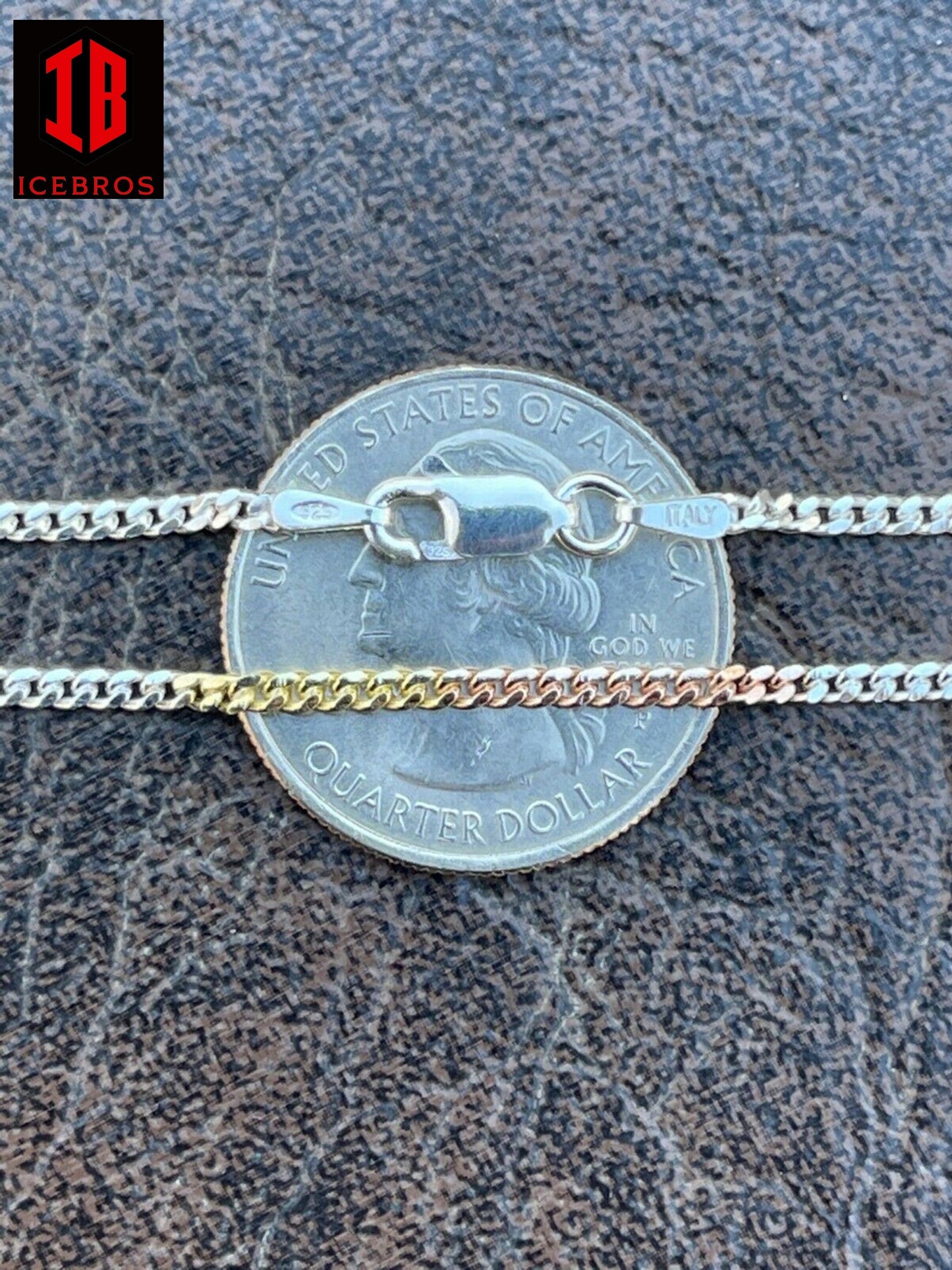 Tri Color Yellow Rose Gold & 925 Sterling Silver Miami Cuban Chain Necklace Lobster Lock (2mm-6mm)