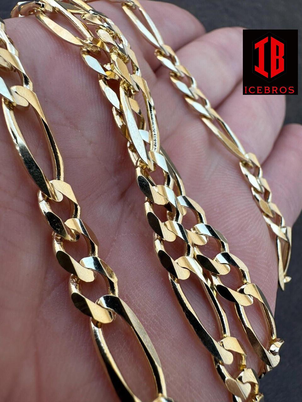 Real Solid 14k Yellow Gold Figaro Link Chain 16-24inch  Necklace ITALY (2mm-7mm)