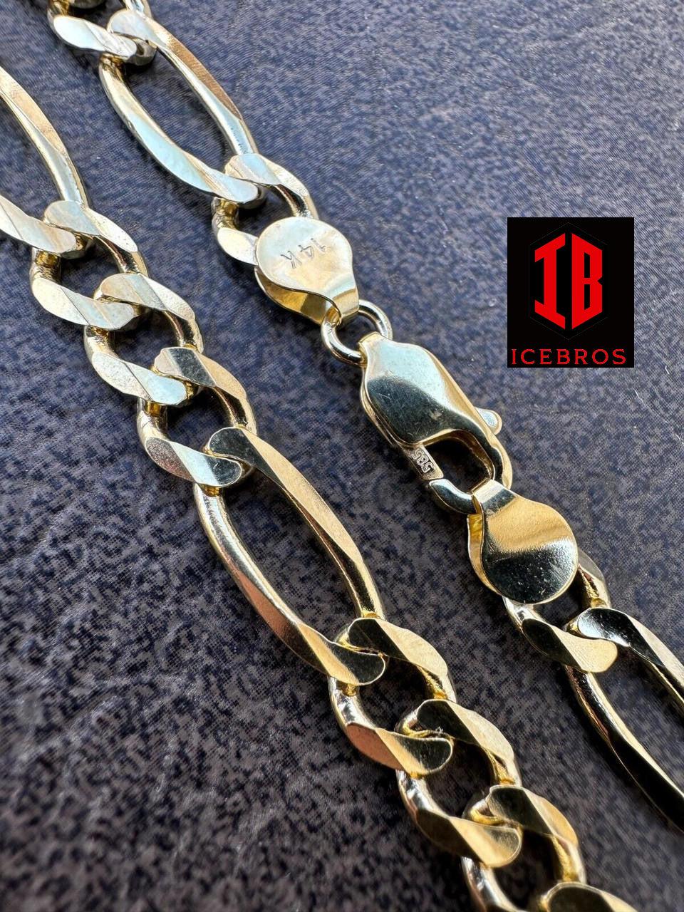 Real Solid 14k Yellow Gold Figaro Link Chain 16-24inch  Necklace ITALY (2mm-7mm)