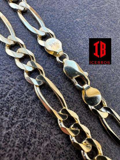 Real Solid 14k Yellow Gold Figaro Link Chain 16-24inch  Necklace ITALY (2mm-7mm)