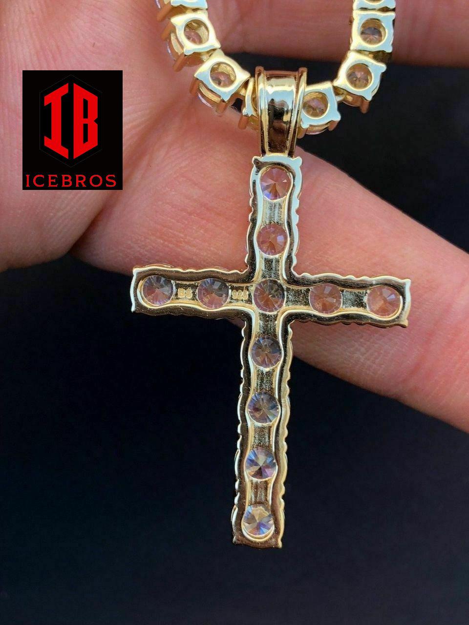 Tennis Cross Real Solid 925 Sterling Silver 80ct Man Made (CZ)