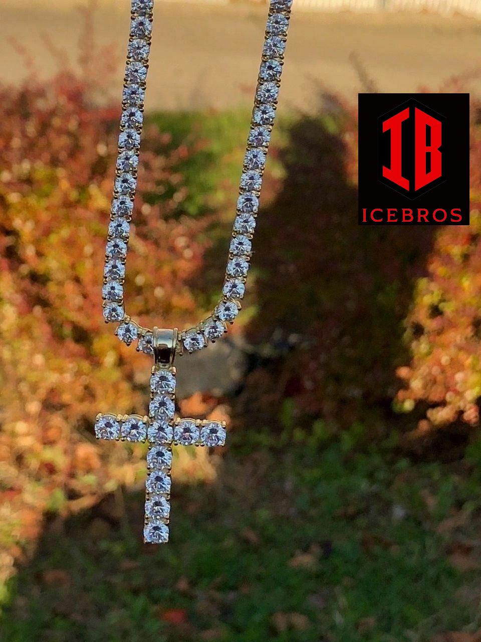 Tennis Cross Real Solid 925 Sterling Silver 80ct Man Made (CZ)