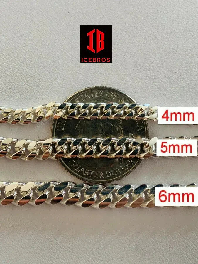 Miami Cuban Link Bracelet With Box Lock 14k Gold Over Solid 925 Silver ITALY