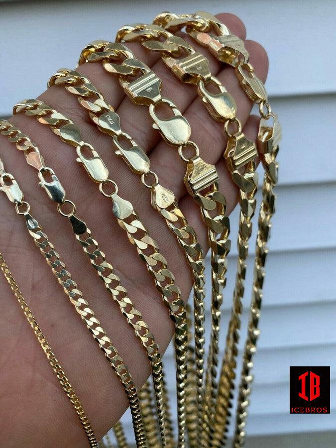 14k Gold Vermeil Over 925 Sterling Silver Miami Cuban Curb Link Bracelet Made In Italy