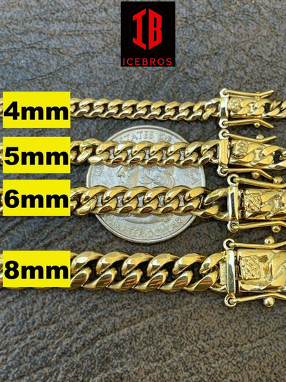 Miami Cuban Link Chain Necklace 14k Gold Over Stainless Steel (4-14mm)