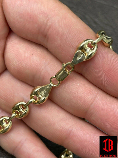 14k Gold Over Vermeil 925 Sterling Silver Puffed Mariner Link Chain Necklace (6-12mm)