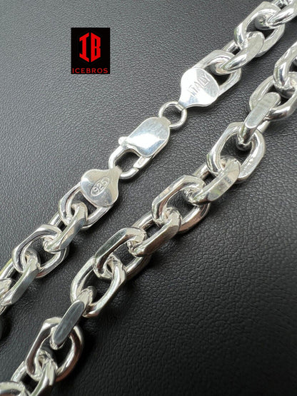 Vermeil 925 Sterling Silver Anchor Cable Chain Necklace Rolo Link Italy (4-8mm)