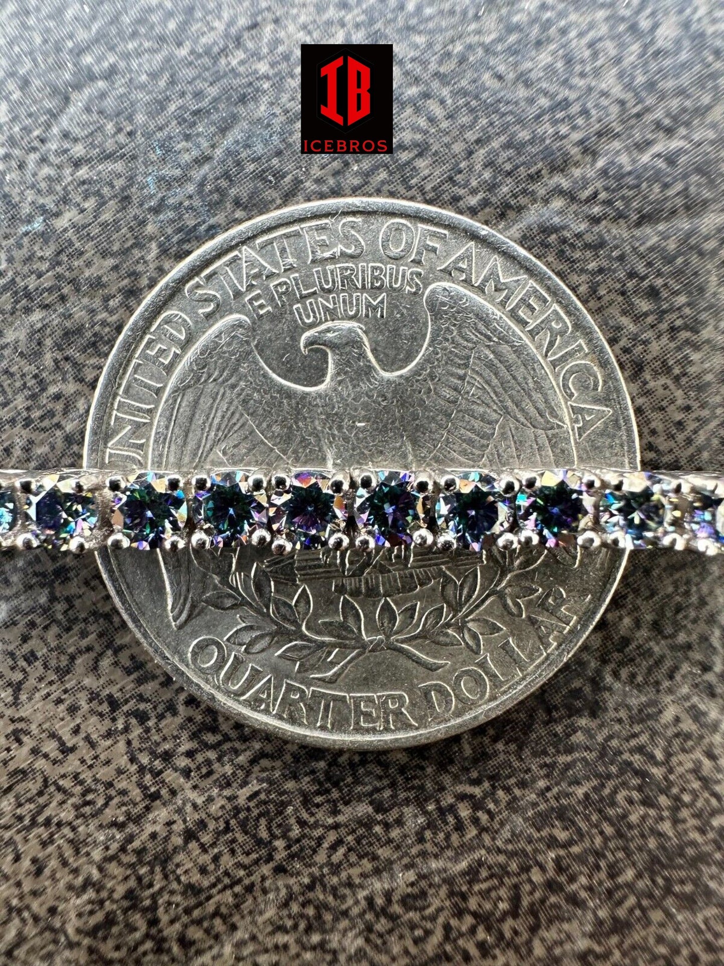 Iced Blue MOISSANITE Tennis Bracelet 925 Sterling Silver Pass Diamond Tester (3mm-5mm)