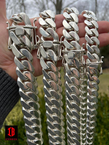 Handmade Tight Link Miami Cuban Chains In 999 Silver - MADE TO ORDER In 1-2 Weeks