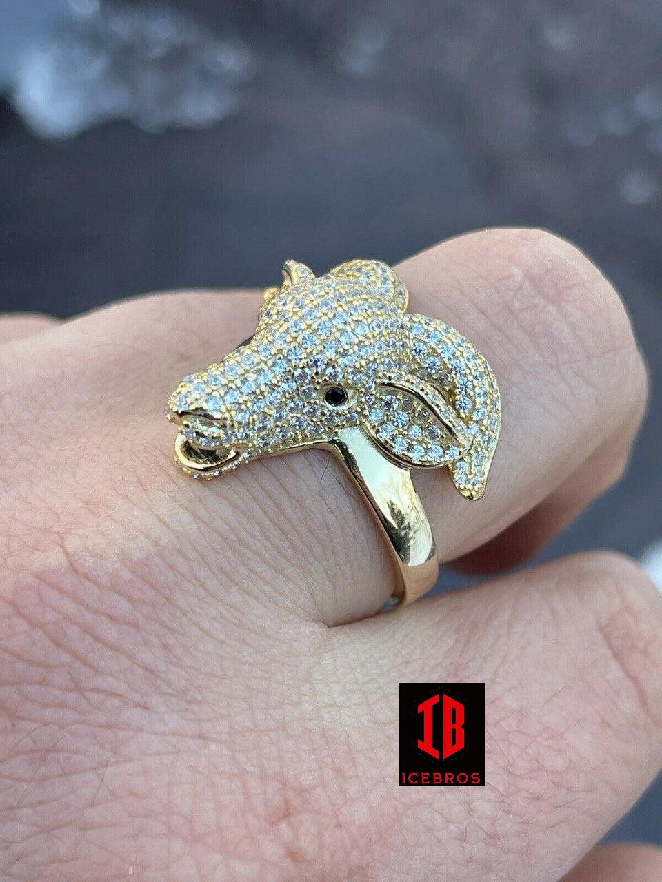 14k Gold Custom GOAT Ring Diamond Iced Animal (CZ)