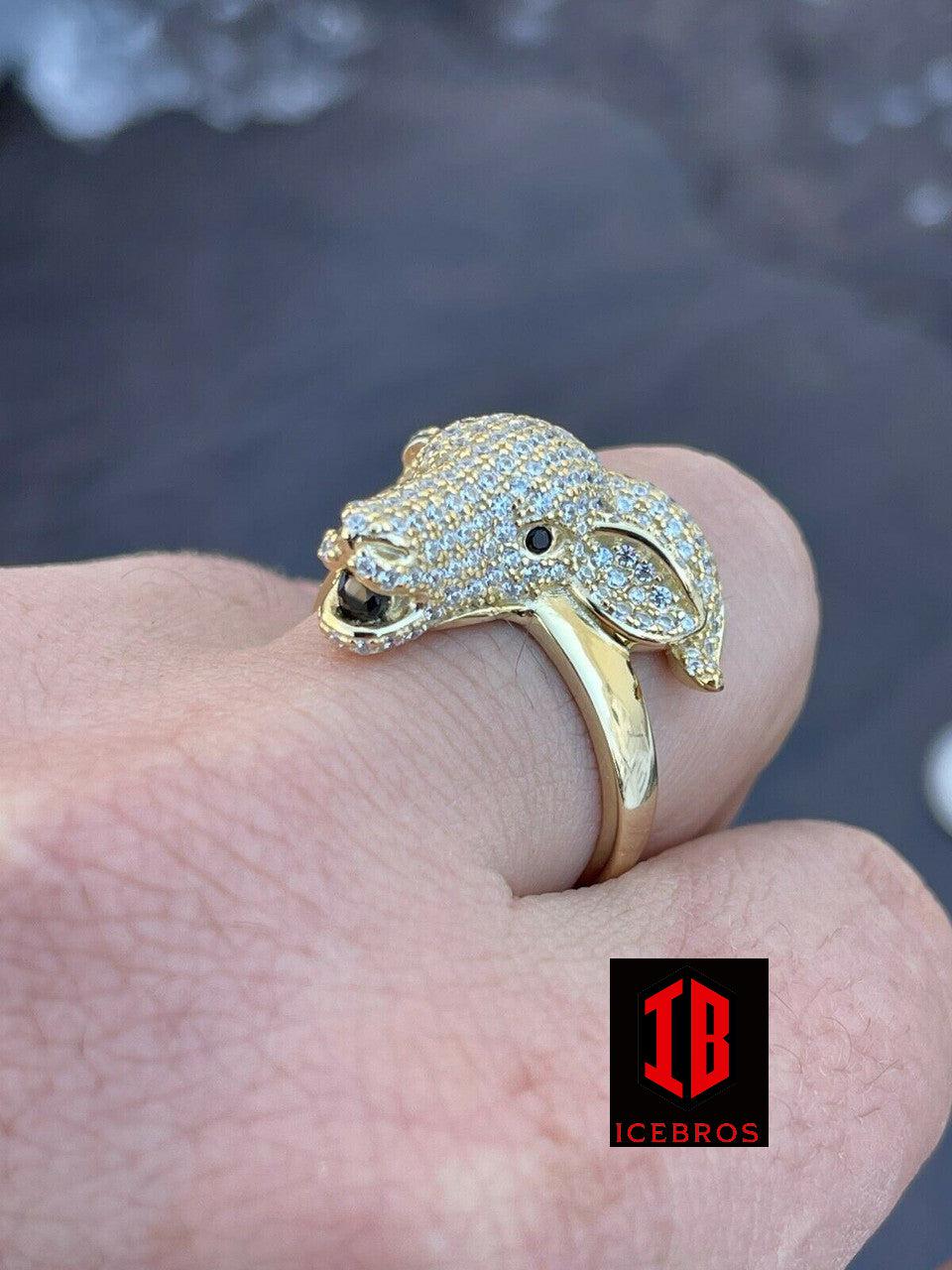 14k Gold Custom GOAT Ring Diamond Iced Animal (CZ)