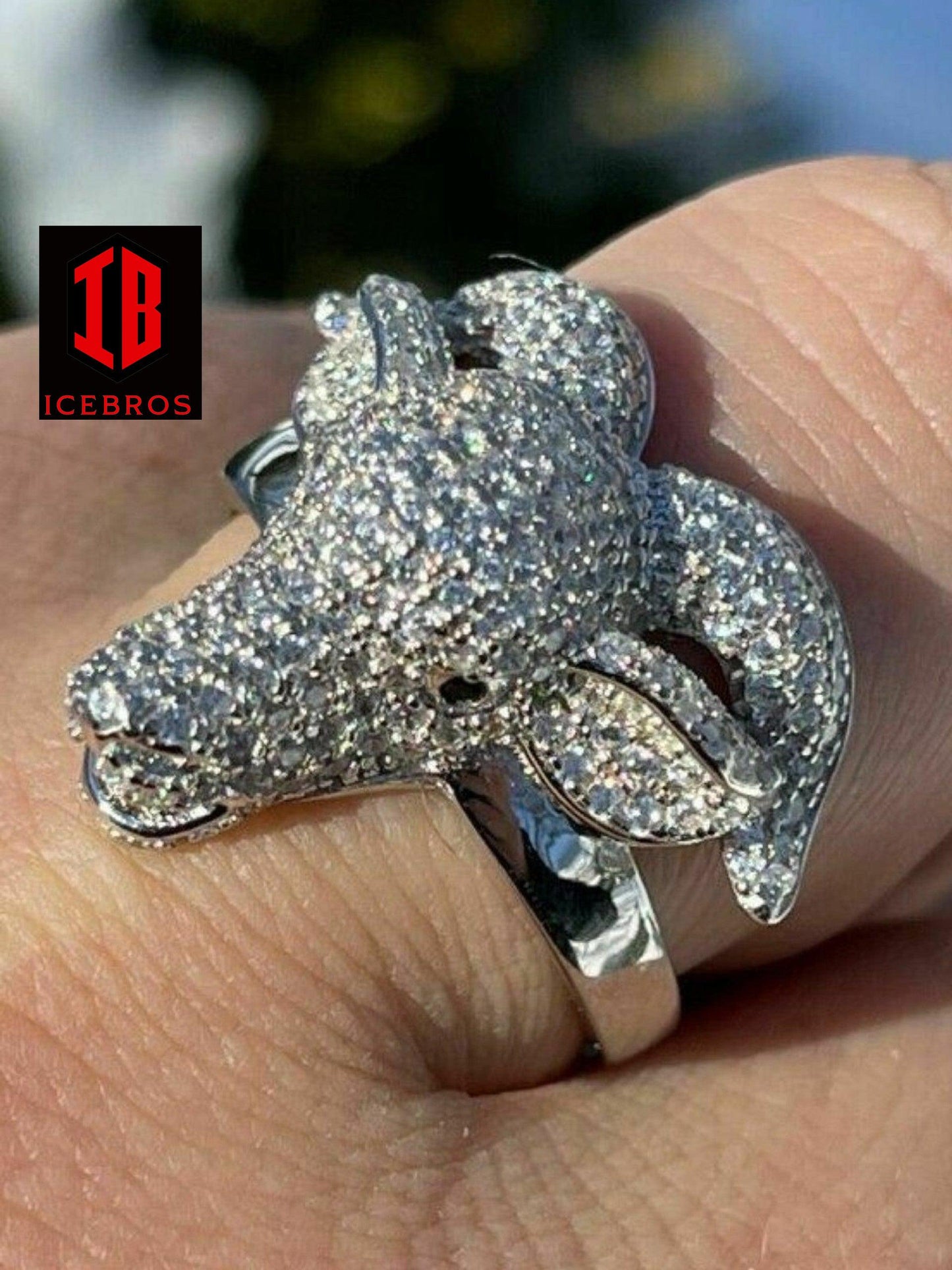 14k Gold Custom GOAT Ring Diamond Iced Animal (CZ)